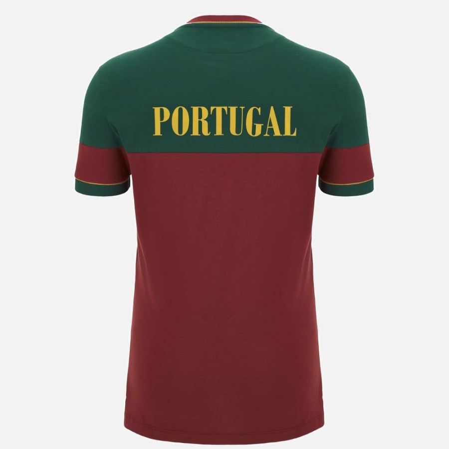 Tenues De Match Officielles Macron Equipe Du Portugal De Rugby | T-Shirt En Coton Ligne Supporter Adulte Rugby World Cup 2023 Equipe Du Portugal De Rugby