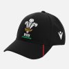 Tenues De Match Officielles Macron Rugby Du Pays De Galles | Casquette De Baseball Adulte Galles Rugby 2021/22 | Vetements De Sport Techniques Macron