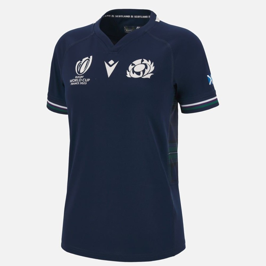 Tenues De Match Officielles Macron Ecosse Rugby | Maillot Replique De Match Domicile Poly Femme Rugby World Cup 2023 Ecosse Rugby