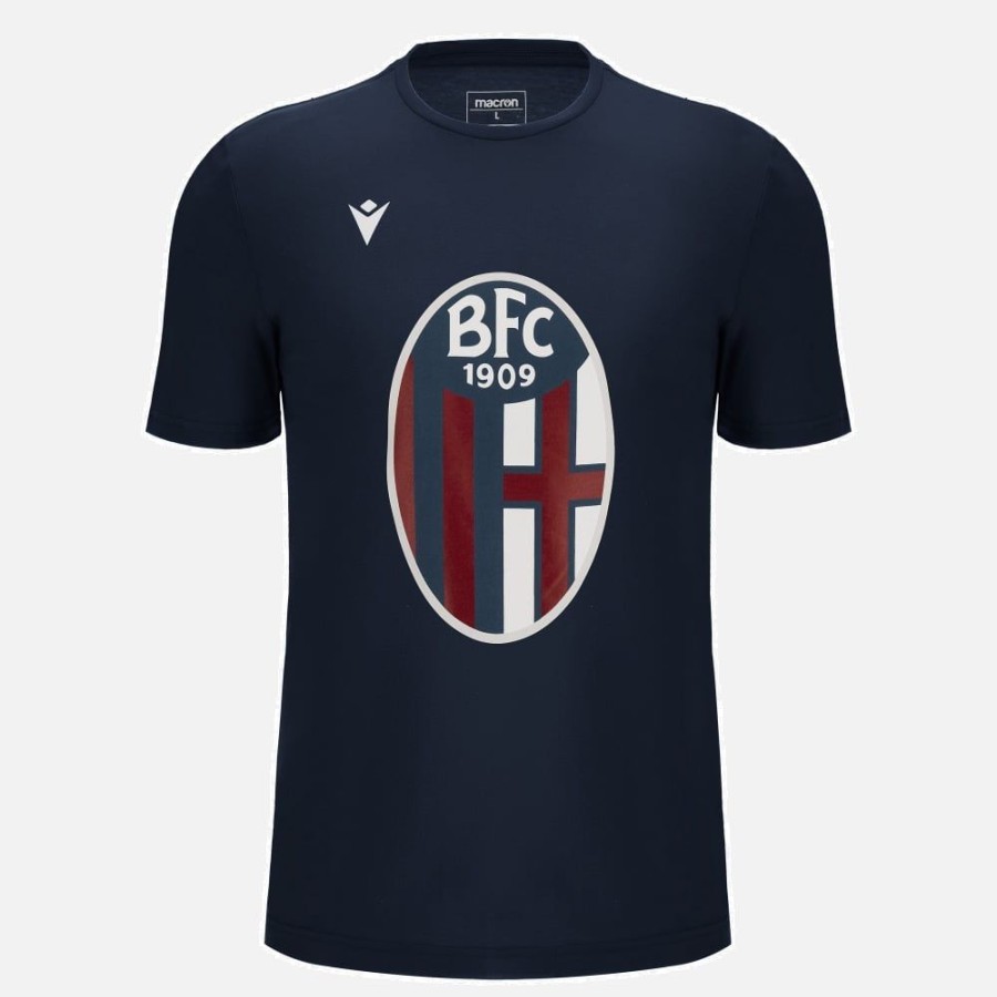 Tenues De Match Officielles Macron Bologna Fc 1909 | T-Shirt Navy Ligne Supporter Adulte Bologna Fc 1909 2022/23