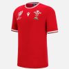 Tenues De Match Officielles Macron Rugby Du Pays De Galles | T-Shirt Officiel En Polycotton Adulte Rugby World Cup 2023 Galles Rugby