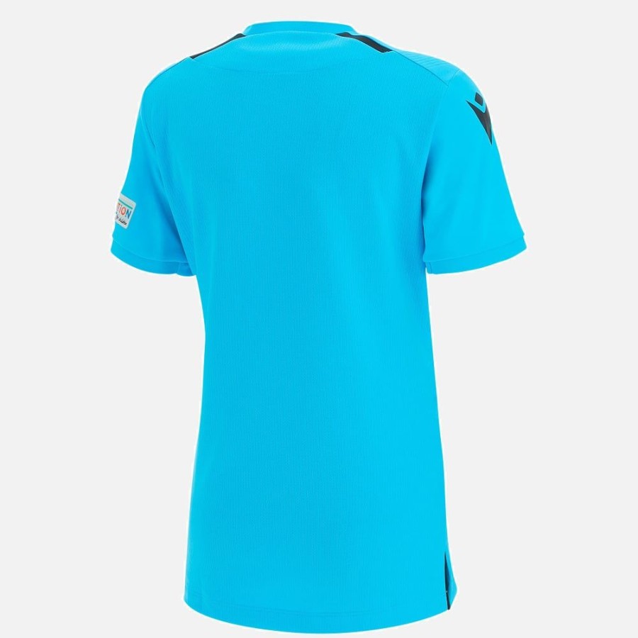 Tenues De Match Officielles Macron Arbitres Uefa | Maillot Arbitre Femme Neon Blue Uefa 2021 | Vetements De Sport Techniques Macron