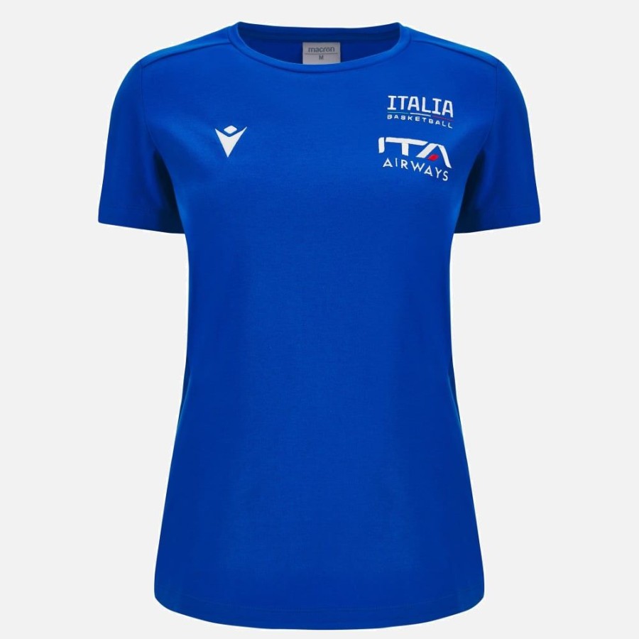 Tenues De Match Officielles Macron Italbasket | T-Shirt En Coton Femme Italbasket 2023/24