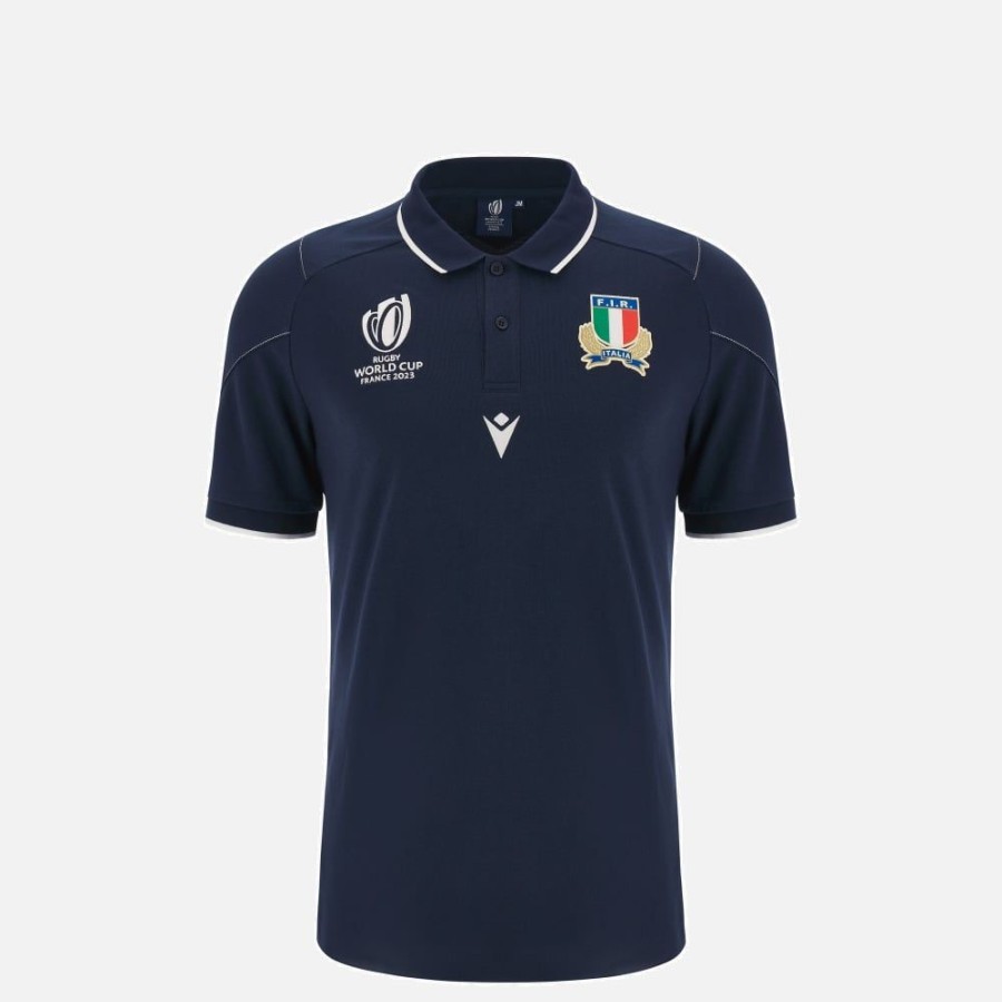 Tenues De Match Officielles Macron Federation Italienne De Rugby | Polo Player De Voyage Enfant Rugby World Cup 2023 Italia Rugby