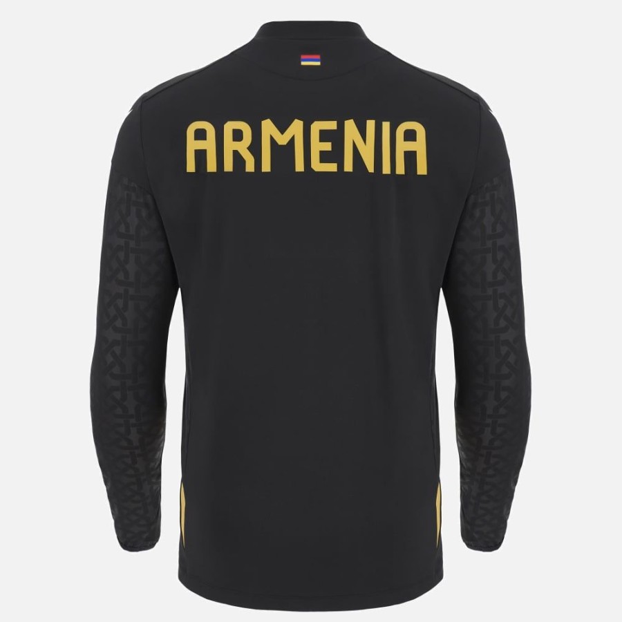 Tenues De Match Officielles Macron Federation De Football D'Armenie | Top Training Avec Fermeture Eclair Integrale Adulte Federation De Football D'Armenie 2023/24