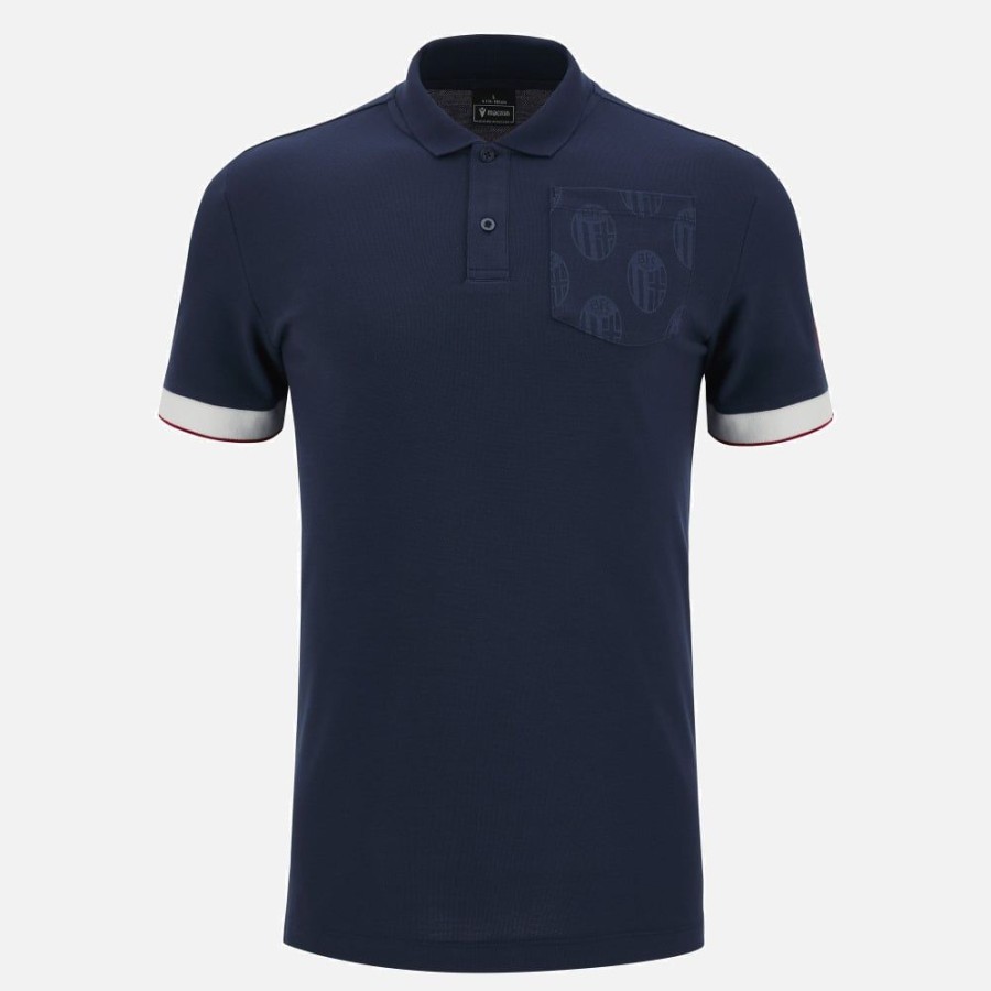 Tenues De Match Officielles Macron Bologna Fc 1909 | Polo Officiel En Polycotton Adulte Bologna Fc 1909 2023/24