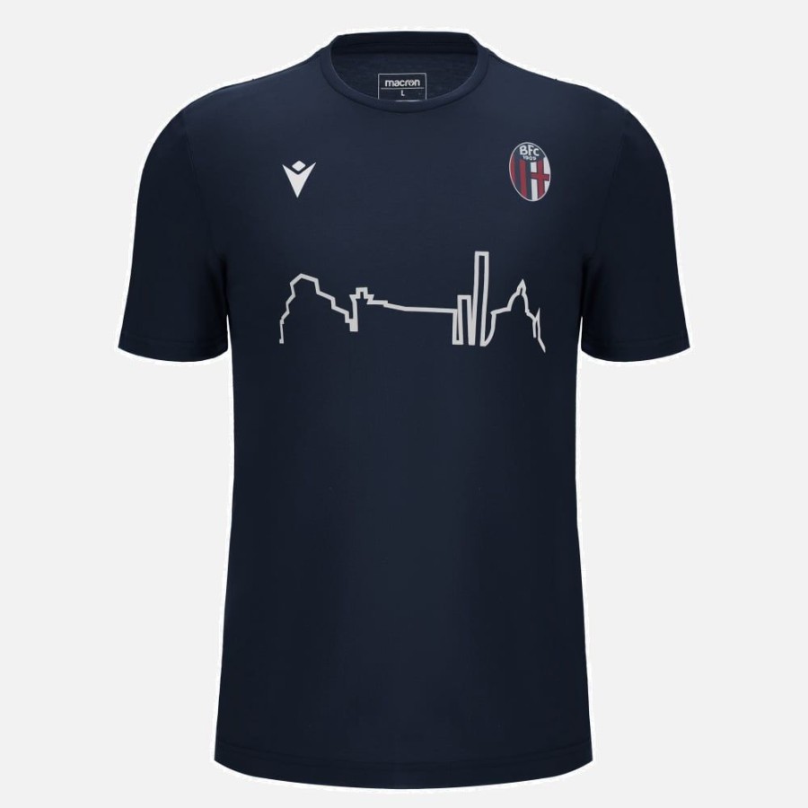 Tenues De Match Officielles Macron Bologna Fc 1909 | T-Shirt Navy Ligne Supporter Adulte Bologna Fc 1909 2023/24