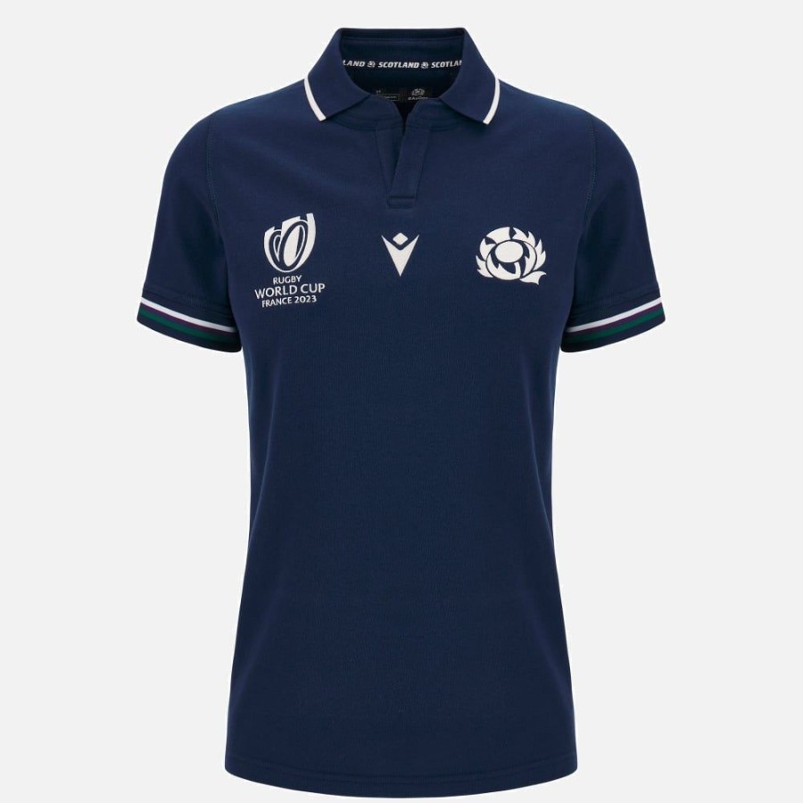 Tenues De Match Officielles Macron Ecosse Rugby | Maillot Replique De Match Domicile En Coton Femme Rugby World Cup 2023 Ecosse Rugby