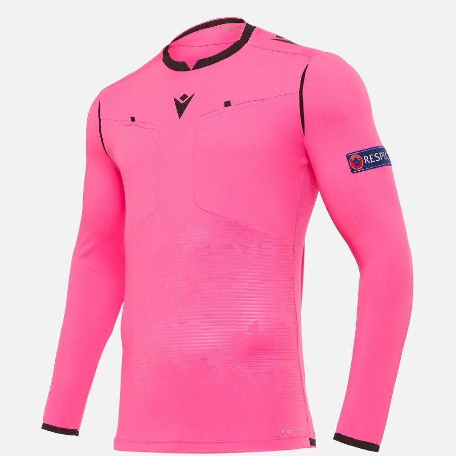 Tenues De Match Officielles Macron Arbitres Uefa | Maillot Arbitre Neon Rose Uefa Euro 2020 | Vetements De Sport Techniques Macron