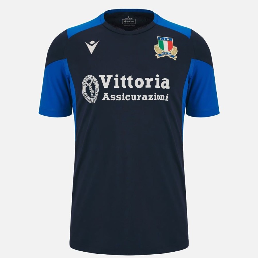 Tenues De Match Officielles Macron Federation Italienne De Rugby | T-Shirt Entrainement Adulte Italia Rugby 2023/24