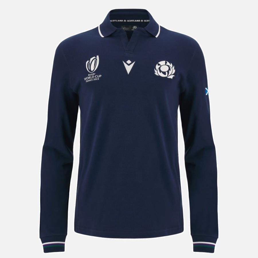 Tenues De Match Officielles Macron Ecosse Rugby | Maillot De Match Domicile Replique En Coton Adulte Rugby World Cup 2023 Ecosse Rugby