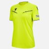 Tenues De Match Officielles Macron Arbitres Uefa | Maillot Arbitre Femme Neon Jaune Uefa 2023/25