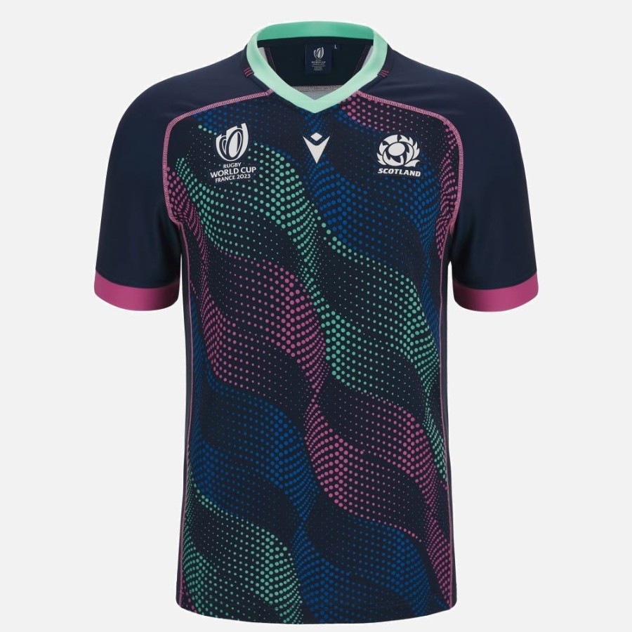 Tenues De Match Officielles Macron Ecosse Rugby | T-Shirt Entrainement Adulte Rugby World Cup 2023 Ecosse Rugby