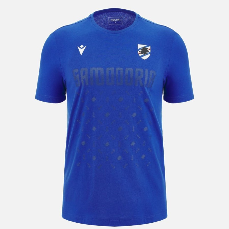 Tenues De Match Officielles Macron Uc Sampdoria | T-Shirt Officiel En Cotton Adulte Uc Sampdoria 2023/24