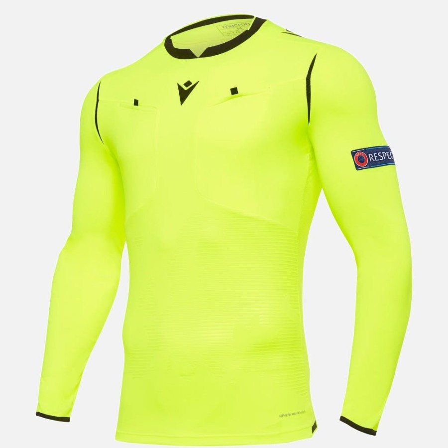 Tenues De Match Officielles Macron Arbitres Uefa | Maillot Arbitre Neon Jaune Uefa Euro 2020 | Vetements De Sport Techniques Macron