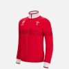 Tenues De Match Officielles Macron Rugby Du Pays De Galles | Sweat En Coton Avec Fermeture Eclair Integrale Enfant Rugby World Cup 2023 Galles Rugby