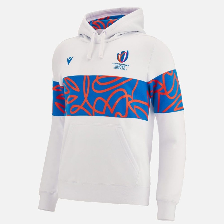 Tenues De Match Officielles Macron Rugby World Cup France 2023 | Sweat A Capuche En Coton Adulte Rugby World Cup 2023