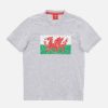 Tenues De Match Officielles Macron Rugby Du Pays De Galles | T-Shirt Gris Effet Melange Ligne Supporter Du Pays De Galles Rugby 2020/21 Pour Enfant | Vetements De Sport Techniques Macron