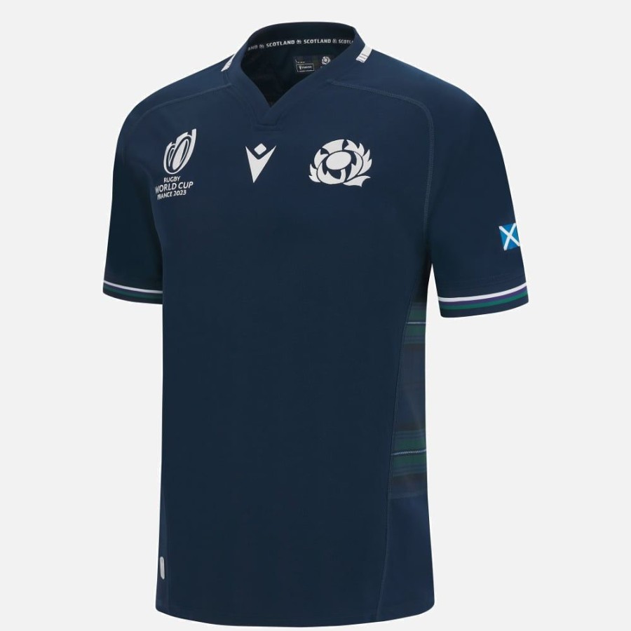 Tenues De Match Officielles Macron Ecosse Rugby | Maillot De Match Domicile Replique Adulte Rugby World Cup 2023 Ecosse Rugby