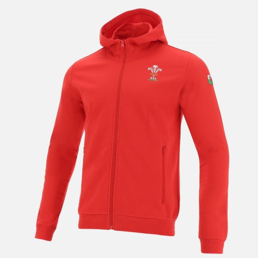 Tenues De Match Officielles Macron Rugby Du Pays De Galles | Sweatshirt Avec Capuche Ligne Supporter Du Pays De Galles Rugby 2020/21 | Vetements De Sport Techniques Macron