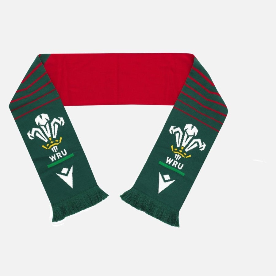 Tenues De Match Officielles Macron Rugby Du Pays De Galles | Welsh Rugby 2021/22 Green Scarf (Opt 3) | Vetements De Sport Techniques Macron