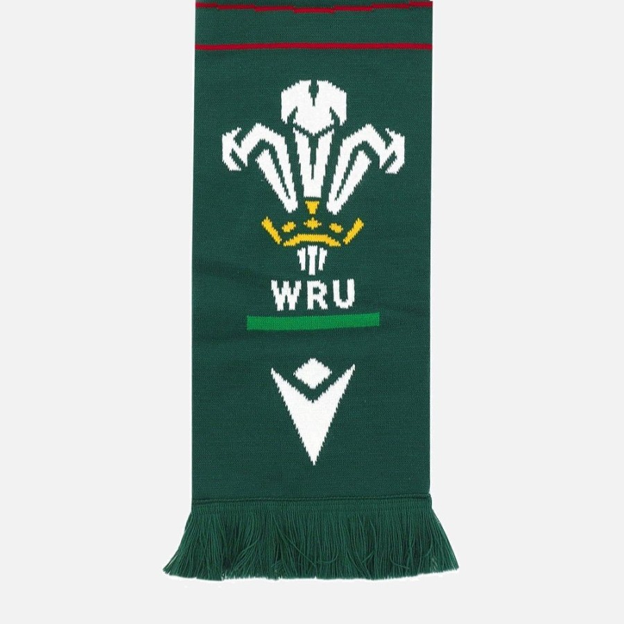 Tenues De Match Officielles Macron Rugby Du Pays De Galles | Welsh Rugby 2021/22 Green Scarf (Opt 3) | Vetements De Sport Techniques Macron