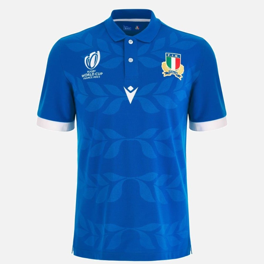 Tenues De Match Officielles Macron Federation Italienne De Rugby | Maillot De Match Domicile Replique En Coton Adulte Rugby World Cup 2023 Italia Rugby