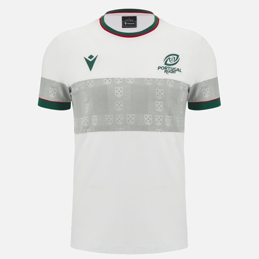 Tenues De Match Officielles Macron Equipe Du Portugal De Rugby | T-Shirt En Coton Ligne Supporter Adulte Rugby World Cup 2023 Equipe Du Portugal De Rugby