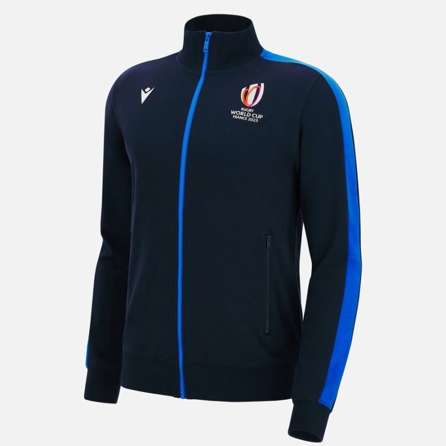 Tenues De Match Officielles Macron Rugby World Cup France 2023 | Sweat En Coton Avec Fermeture Eclair Integrale Adulte Rugby World Cup 2023