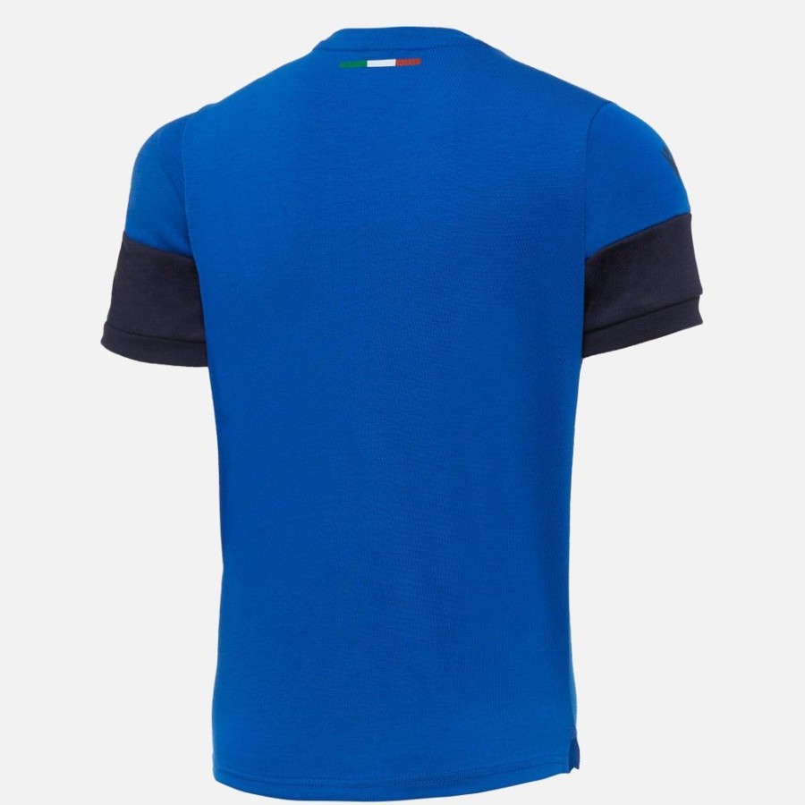 Tenues De Match Officielles Macron Federation Italienne De Rugby | Maillot Bleu Clair Ligne Supporter Fir Pour Enfant | Vetements De Sport Techniques Macron