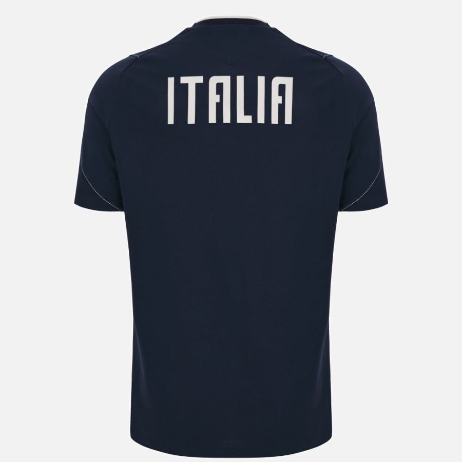 Tenues De Match Officielles Macron Federation Italienne De Rugby | T-Shirt De Voyage De Joueur Adulte Italia Rugby 2023/24