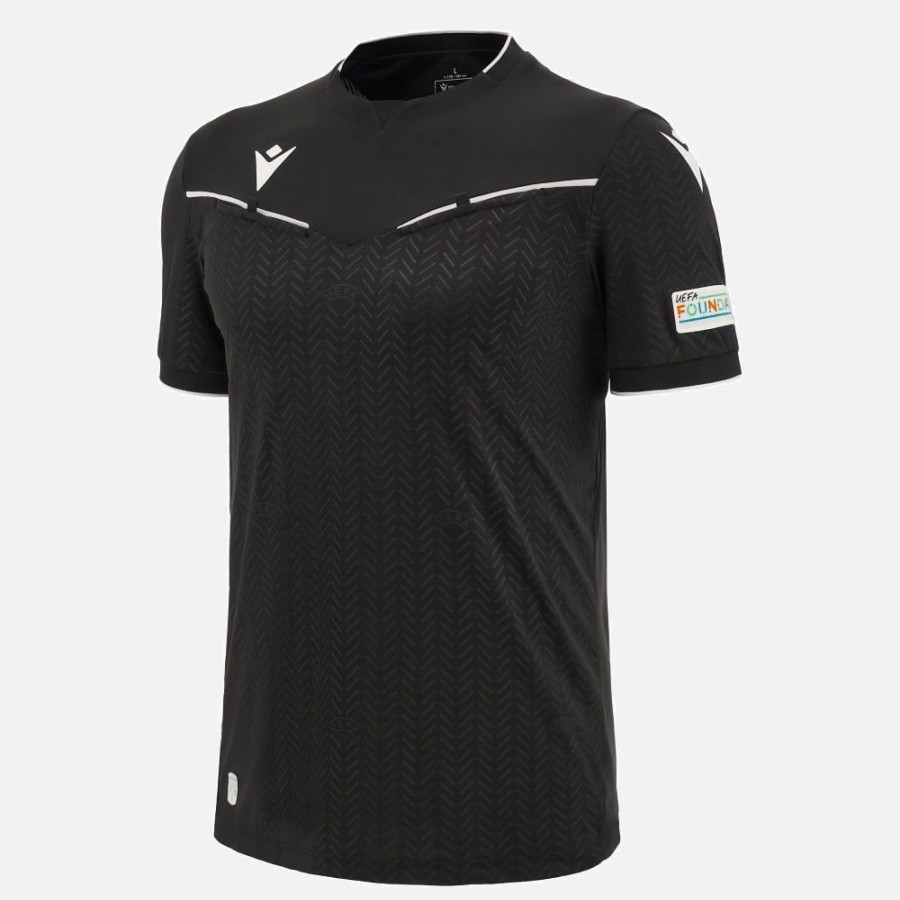 Tenues De Match Officielles Macron Arbitres Uefa | Maillot Arbitre Noir Uefa 2023/25