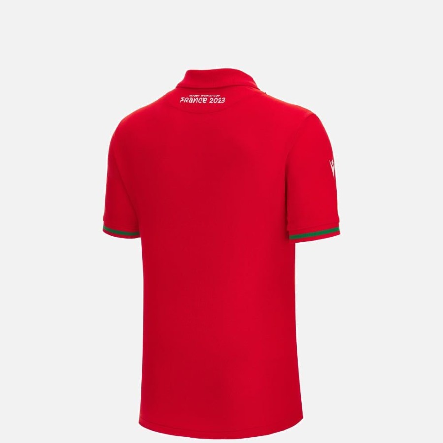 Tenues De Match Officielles Macron Rugby Du Pays De Galles | Polo Officiel En Polycotton Enfant Rugby World Cup 2023 Galles Rugby