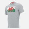 Tenues De Match Officielles Macron Rugby Du Pays De Galles | T-Shirt Gris Effet Melange Ligne Supporter Du Pays De Galles Rugby 2020/21 | Vetements De Sport Techniques Macron