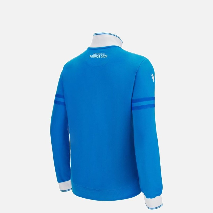 Tenues De Match Officielles Macron Federation Italienne De Rugby | Sweat En Coton Avec Fermeture Eclair Integrale Enfant Rugby World Cup 2023 Italia Rugby