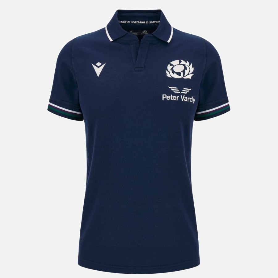 Tenues De Match Officielles Macron Ecosse Rugby | Maillot Replique De Match Domicile En Coton Femme Ecosse Rugby 2023/24