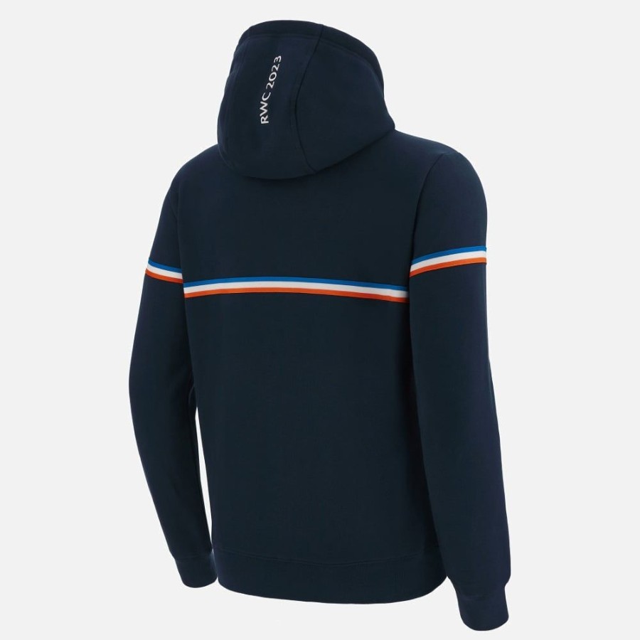 Tenues De Match Officielles Macron Rugby World Cup France 2023 | Sweat A Capuche En Coton Avec Fermeture Eclair Integrale Adulte Rugby World Cup 2023