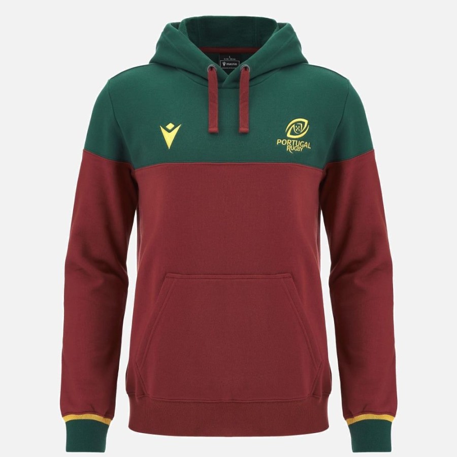 Tenues De Match Officielles Macron Equipe Du Portugal De Rugby | Sweatshirt A Capuche Ligne Supporter Adulte Rugby World Cup 2023 Equipe Du Portugal De Rugby