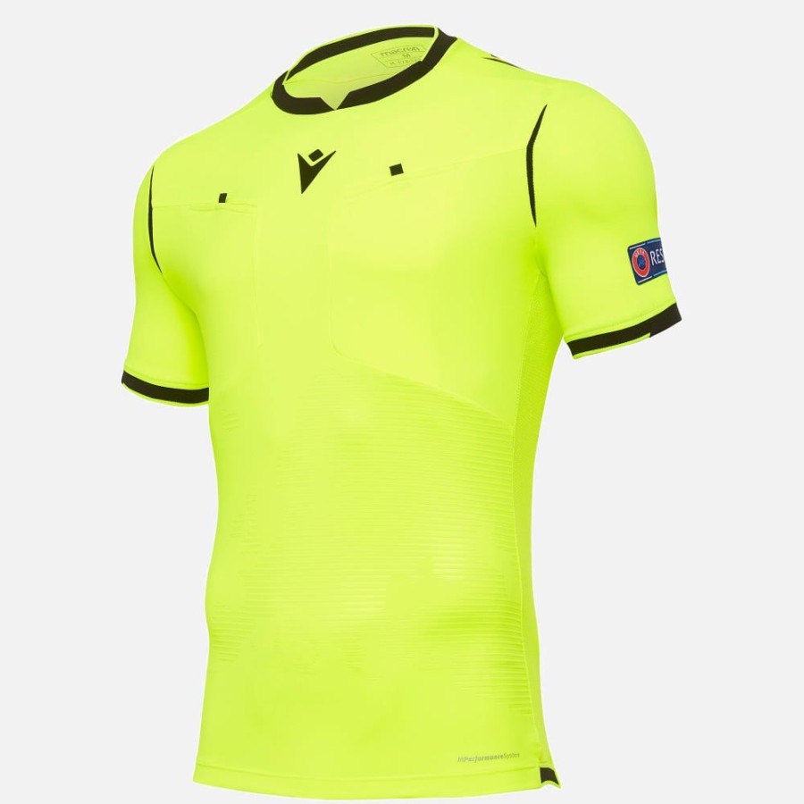 Tenues De Match Officielles Macron Arbitres Uefa | Maillot Arbitre Neon Jaune Uefa Euro 2020 | Vetements De Sport Techniques Macron