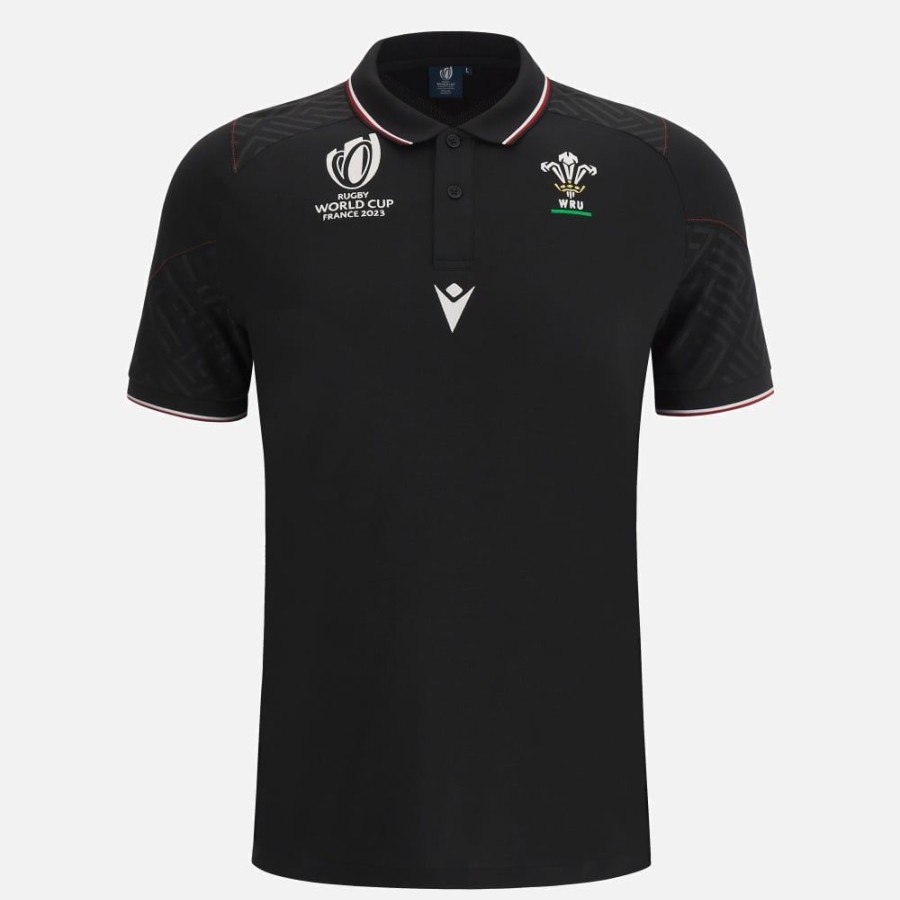 Tenues De Match Officielles Macron Rugby Du Pays De Galles | Polo Adulte Rugby World Cup 2023 Galles Rugby