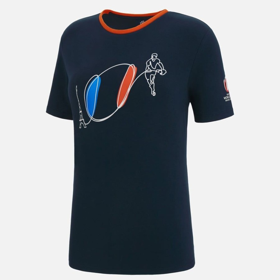 Tenues De Match Officielles Macron Rugby World Cup France 2023 | T-Shirt En Coton Femme Rugby World Cup 2023