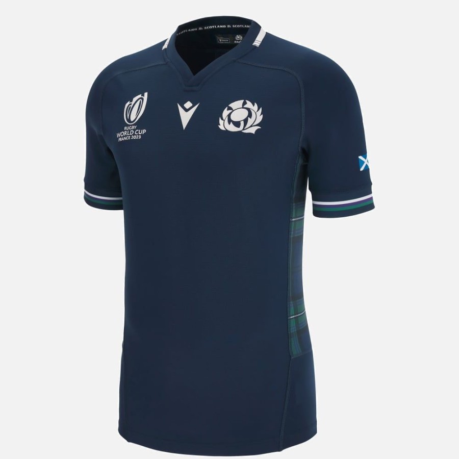 Tenues De Match Officielles Macron Ecosse Rugby | Maillot De Match Domicile Authentic Adulte Rugby World Cup 2023 Ecosse Rugby