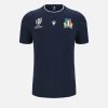 Tenues De Match Officielles Macron Federation Italienne De Rugby | T-Shirt De Voyage De Joueur Adulte Rugby World Cup 2023 Italia Rugby