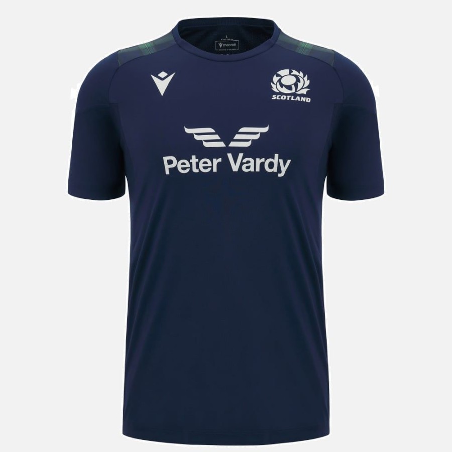 Tenues De Match Officielles Macron Ecosse Rugby | T-Shirt Entrainement Adulte Ecosse Rugby 2023/24