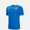 Tenues De Match Officielles Macron Federation Italienne De Rugby | T-Shirt Officiel En Polycotton Enfant Rugby World Cup 2023 Italia Rugby