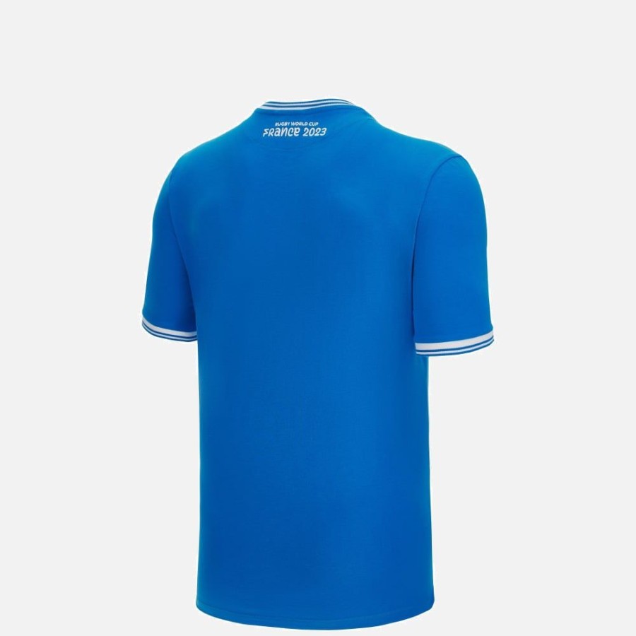 Tenues De Match Officielles Macron Federation Italienne De Rugby | T-Shirt Officiel En Polycotton Enfant Rugby World Cup 2023 Italia Rugby