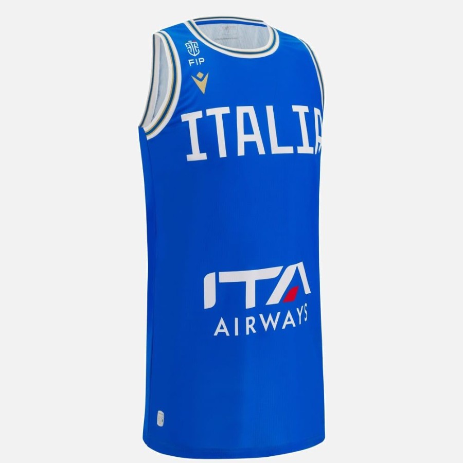 Tenues De Match Officielles Macron Italbasket | Debardeur A Domicile Adulte Italbasket 2023/24