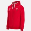 Tenues De Match Officielles Macron Rugby Du Pays De Galles | Sweat A Capuche En Coton Avec Fermeture Eclair Integrale Adulte Rugby World Cup 2023 Galles Rugby