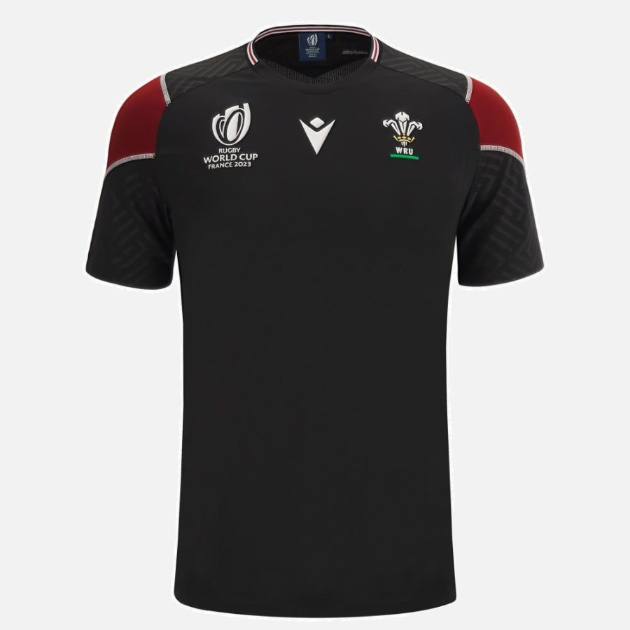 Tenues De Match Officielles Macron Rugby Du Pays De Galles | T-Shirt Entrainement Adulte Rugby World Cup 2023 Galles Rugby