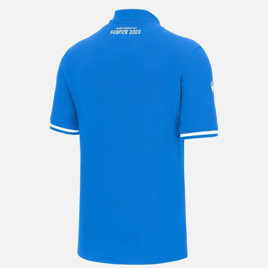 Tenues De Match Officielles Macron Federation Italienne De Rugby | Polo Officiel En Polycotton Adulte Rugby World Cup 2023 Italia Rugby